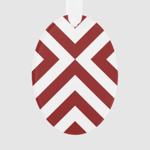 Rood- en witte Chevrons Ornament