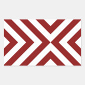 Rood- en witte Chevrons Rechthoekige Sticker (Voorkant)