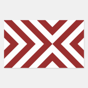 Rood- en witte Chevrons Rechthoekige Sticker