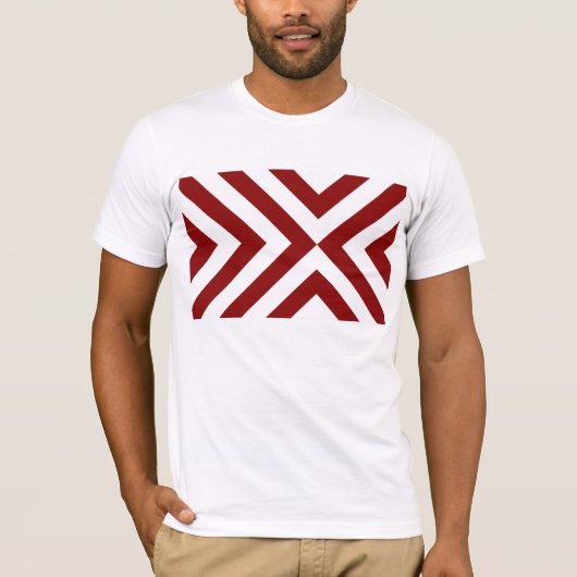 Rood- en witte Chevrons T-shirt (Voorkant)