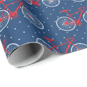 Rood- en witte fiets cadeaupapier (Rol Hoek)