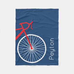 Rood- en witte fiets fleece deken