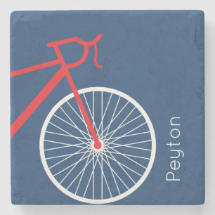 Rood- en witte fiets stenen onderzetter