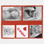 Rood- en witte fotovoltageband fleece deken (Voorkant (Horizontaal))