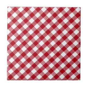 Rood- en witte geplakt Gecertificeerde fabric-Tege Tegeltje