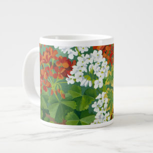 Rood- en witte geraniums in potten 2013 jumbo beker