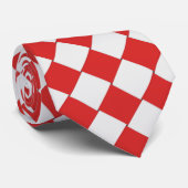 Rood- en witte geweven tegels stropdas (Opgerold)