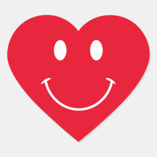Rood en Witte Gezicht Hart Sticker