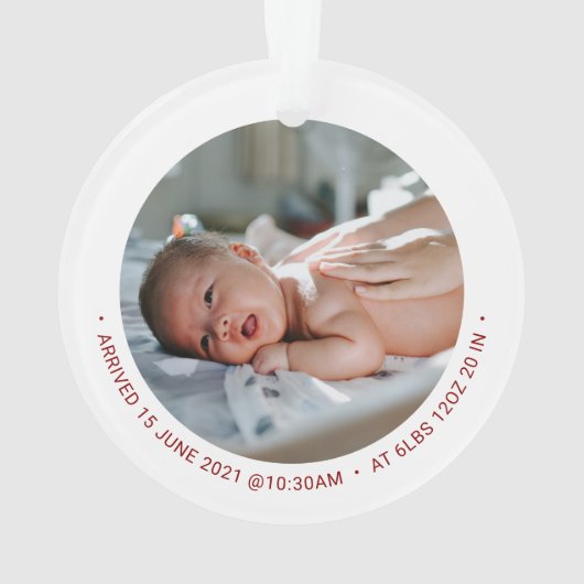 Rood- en Witte grootouders Eerste kerstfoto Ornament (achterkant)