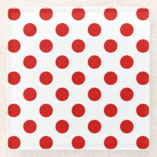 Rood- en witte haarvlekken glazen onderzetter