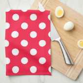 Rood- en witte haarvlekken theedoek (Quarter Fold)