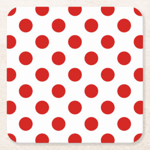 Rood- en witte haarvlekken vierkante kartonnen onderzetter