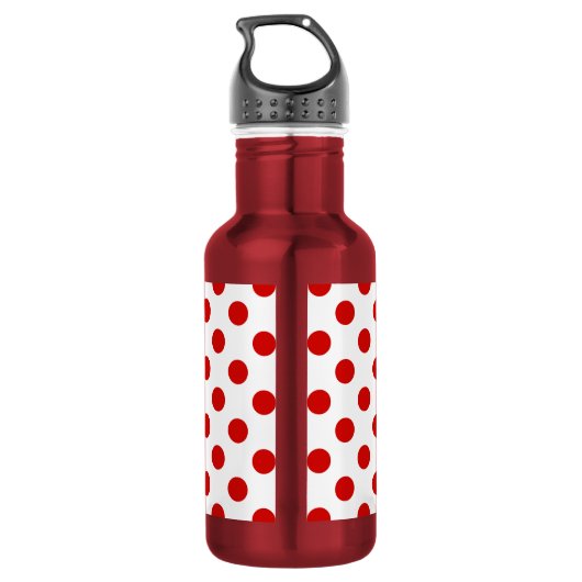 Rood- en witte haarvlekken waterfles (Achterkant)