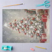 Rood- en witte kerstboom tissuepapier (Craft)