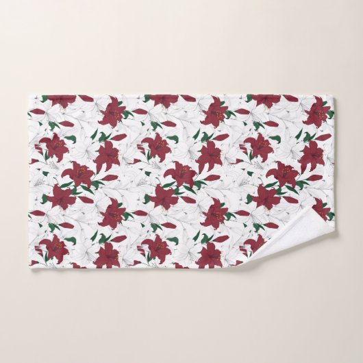 Rood- en witte kerstgalgen bad handdoek (Handdoek)