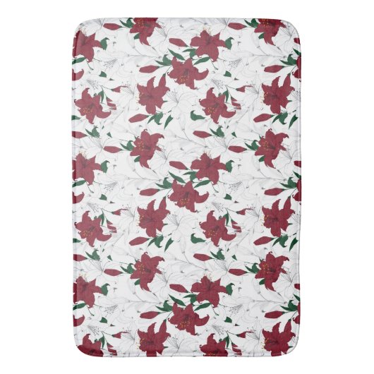 Rood- en witte kerstgalgen badmat (Voorkant Verticaal)