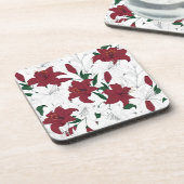 Rood- en witte kerstgalgen bier onderzetter (Linkerzijde)