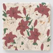 Rood- en witte kerstgalgen stenen onderzetter (Voorkant)