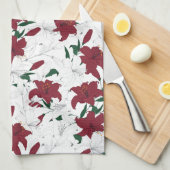 Rood- en witte kerstgalgen theedoek (Quarter Fold)