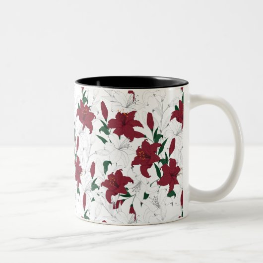 Rood- en witte kerstgalgen tweekleurige koffiemok (Rechts)
