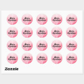 Rood- en witte kerstsnowflake ronde sticker (Vel)