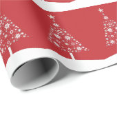 Rood- en witte moderne kerstboom cadeaupapier (Rol Hoek)