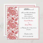 Rood- en witte moslimbruiloft kaart (Voorkant / Achterkant)