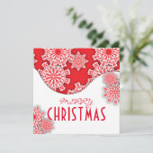 Rood- en witte noordse sneeuwvlokken Zure kerst (Staand voorkant)