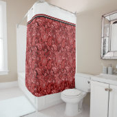 Rood- en witte paisley douchegordijn (In situ)