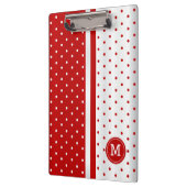 Rood- en witte pooldots - Monogram Klembord (Links)