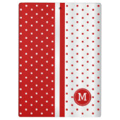 Rood- en witte pooldots - Monogram Klembord (Achterkant)