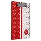 Rood- en witte pooldots - Monogram Klembord (Rechts)