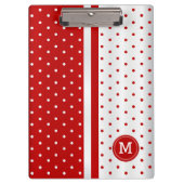 Rood- en witte pooldots - Monogram Klembord (Voorkant)