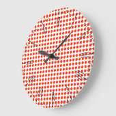 Rood- en witte pooldots, wandklok grote klok (Hoek)