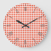 Rood- en witte pooldots, wandklok grote klok (Voorkant)