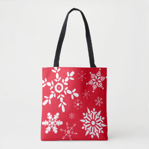 Rood en witte sneeuwvlok draagtas