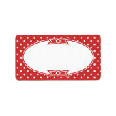 Rood en Witte Stippen Inblikken Label (Voorkant)