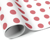 Rood- en witte stippen met gestippeld patroon cadeaupapier (Rol Hoek)