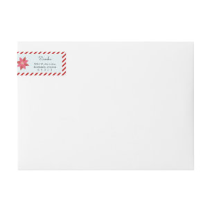 Rood- en witte strepen Cute Poinsettia Kerstmis