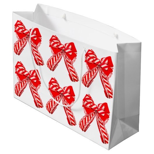 Rood- en witte tas groot cadeauzakje (Achterkant Gekanteld)