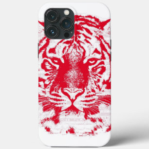 Rood en witte tijger iPhone 13 pro max hoesje