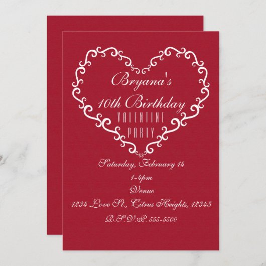 Rood- en witte Valentijn voor sierdoeleinden Kaart (Voorkant / Achterkant)