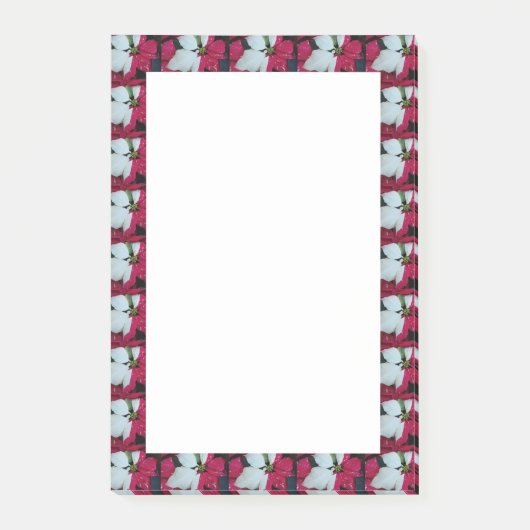 Rood- en witte variëteiten Poinsettia Holiday Post-it® Notes (Voorkant)