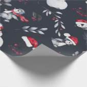 Rood- en wittebachenpinguïns en Snowmen Cadeaupapier (Hoek)