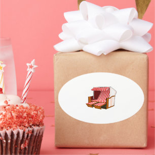 Rood- en wittebeach voorzitter thema stickers