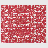 Rood- en wittebogen cadeaupapier (Vlak)