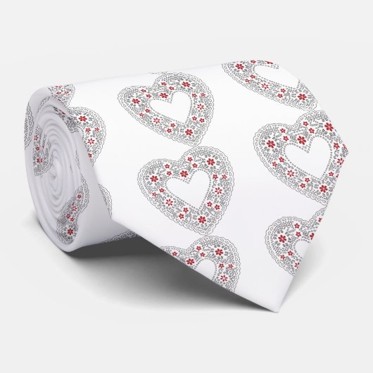 Rood- en wittehars stropdas (Opgerold)