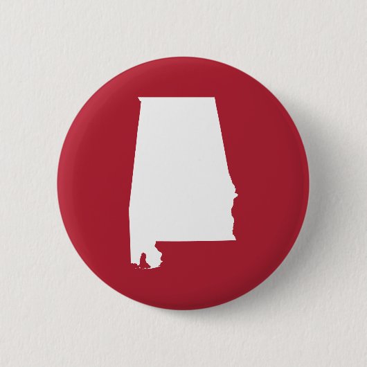 Rood- en wittekaart van Alabama Ronde Button 5,7 Cm (Voorkant)
