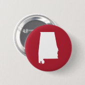 Rood- en wittekaart van Alabama Ronde Button 5,7 Cm (Voorkant /achterkant)