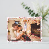 Rood- en wittekerstfeestdag Foto Kaart (Staand voorkant)